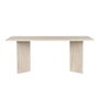 Hanah Home - Mesa de Comedor Travertino, 180x90x75 cm, Color Beige/Mármol, Tablero de Melamina, Capacidad 70 kg